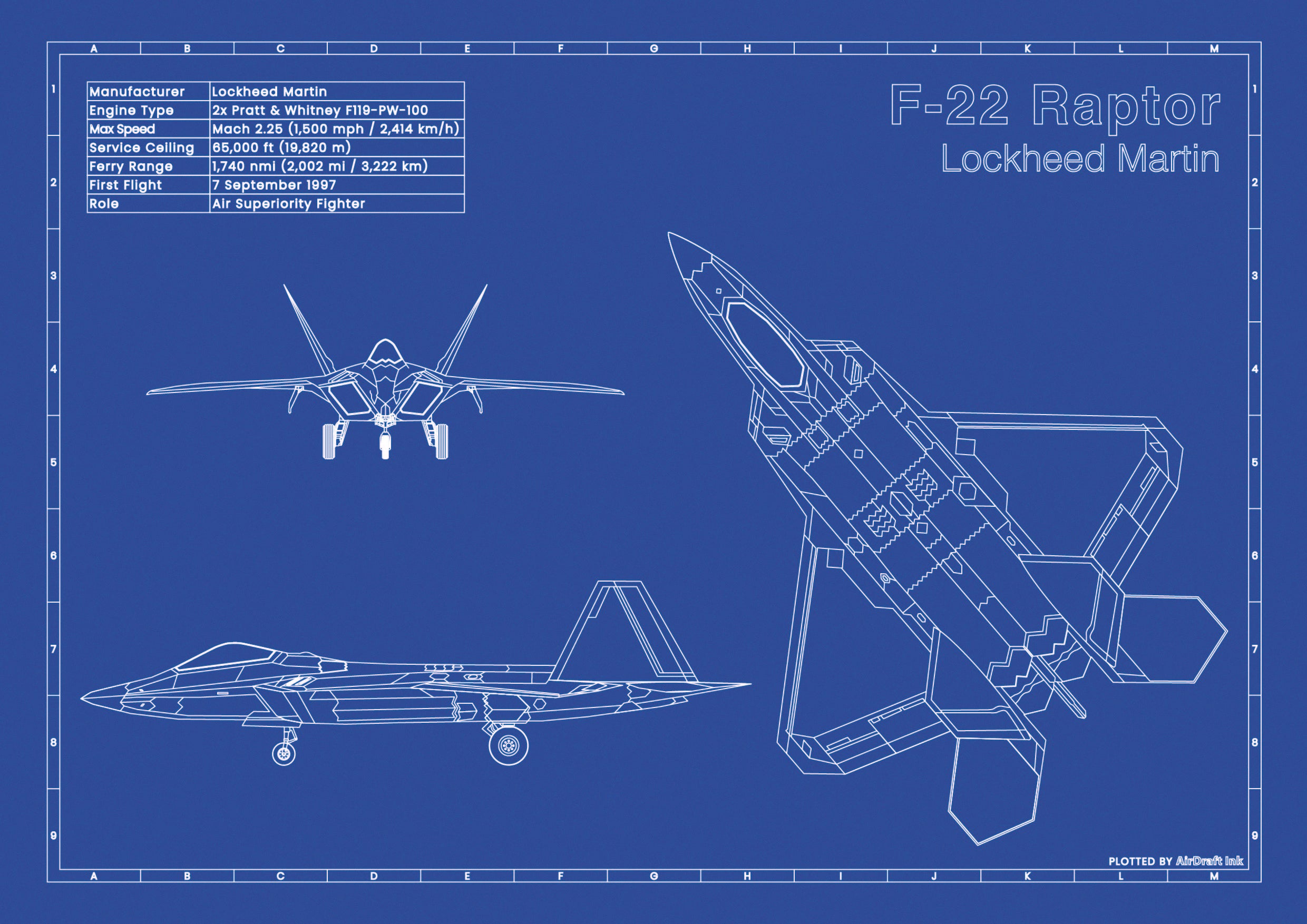 F 22 Raptor Blueprint